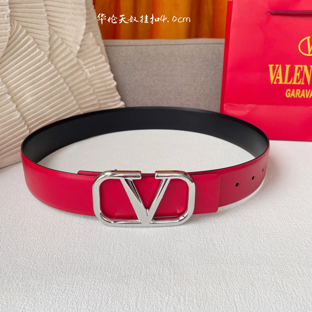 Valentino P336 Double-Faced Leather Belt with Copper Buttons: Classic Two-Tone Design - 图片 6