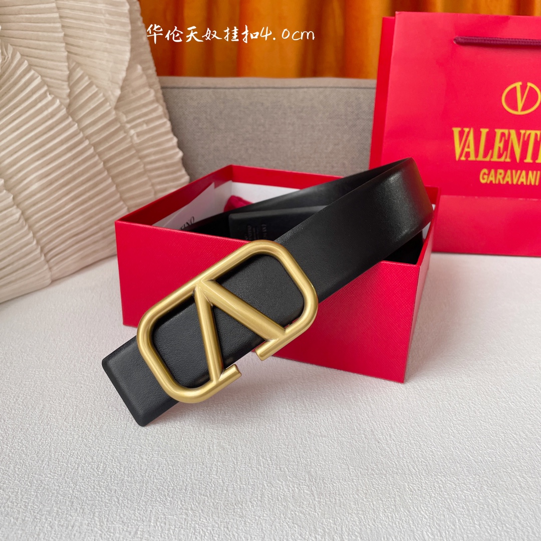 Fashionable 40mm Double-Colour Belt with Brass Buttons by Ms. Valentino - 图片 1
