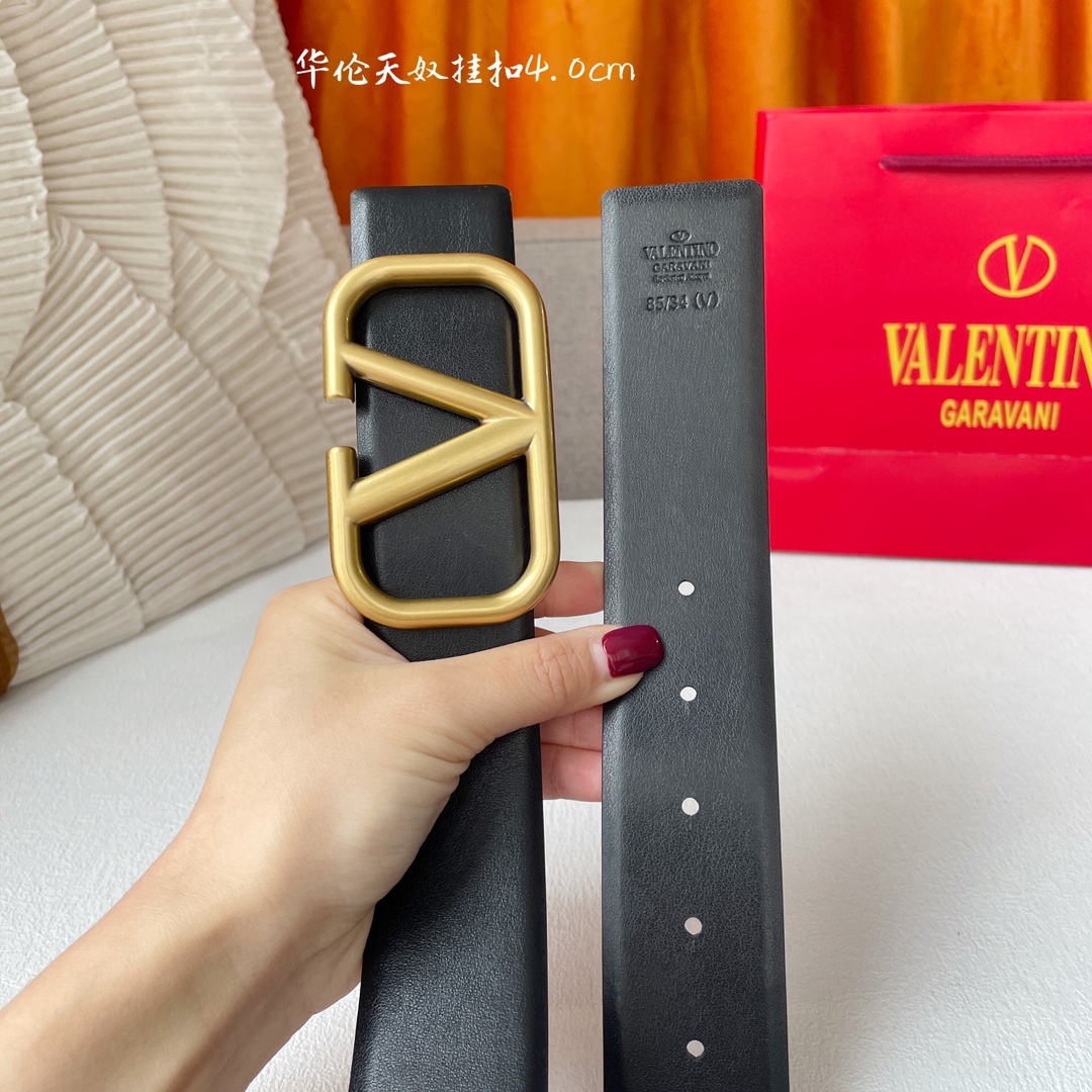 Fashionable 40mm Double-Colour Belt with Brass Buttons by Ms. Valentino - 图片 4