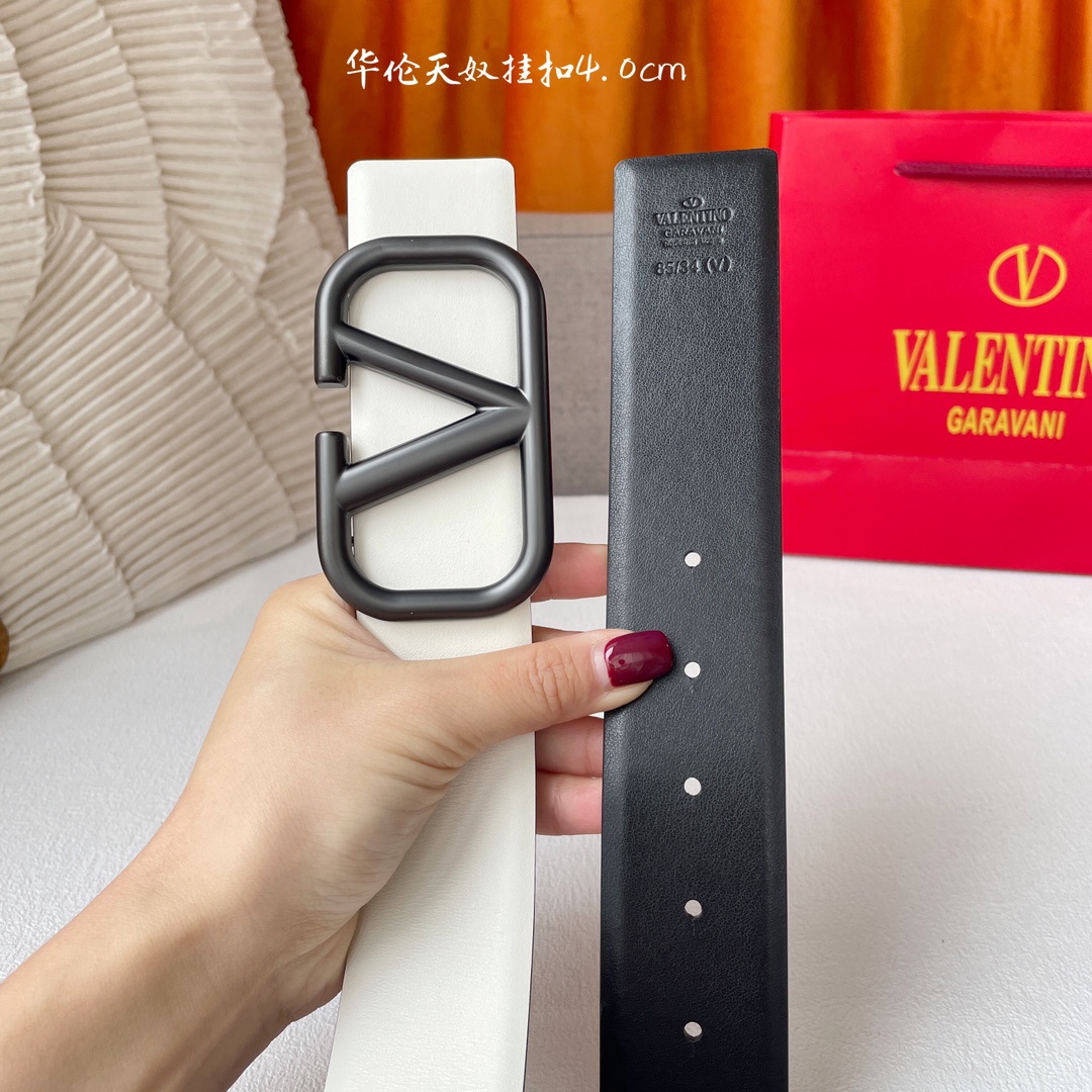 Valentino P336 Two-Faced Leather Belt: Same Quality, Double-Color, Double-Headed Cow Belts