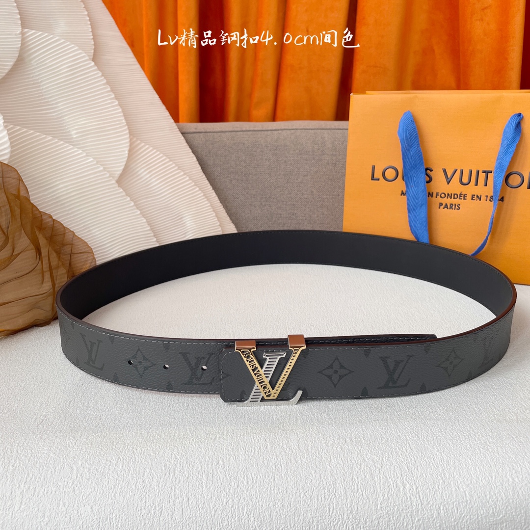 LOUIS VUITTON驴牌 经典原单品质 经典印花面配原版平纹皮 搭配原单精品扣 4 0cm