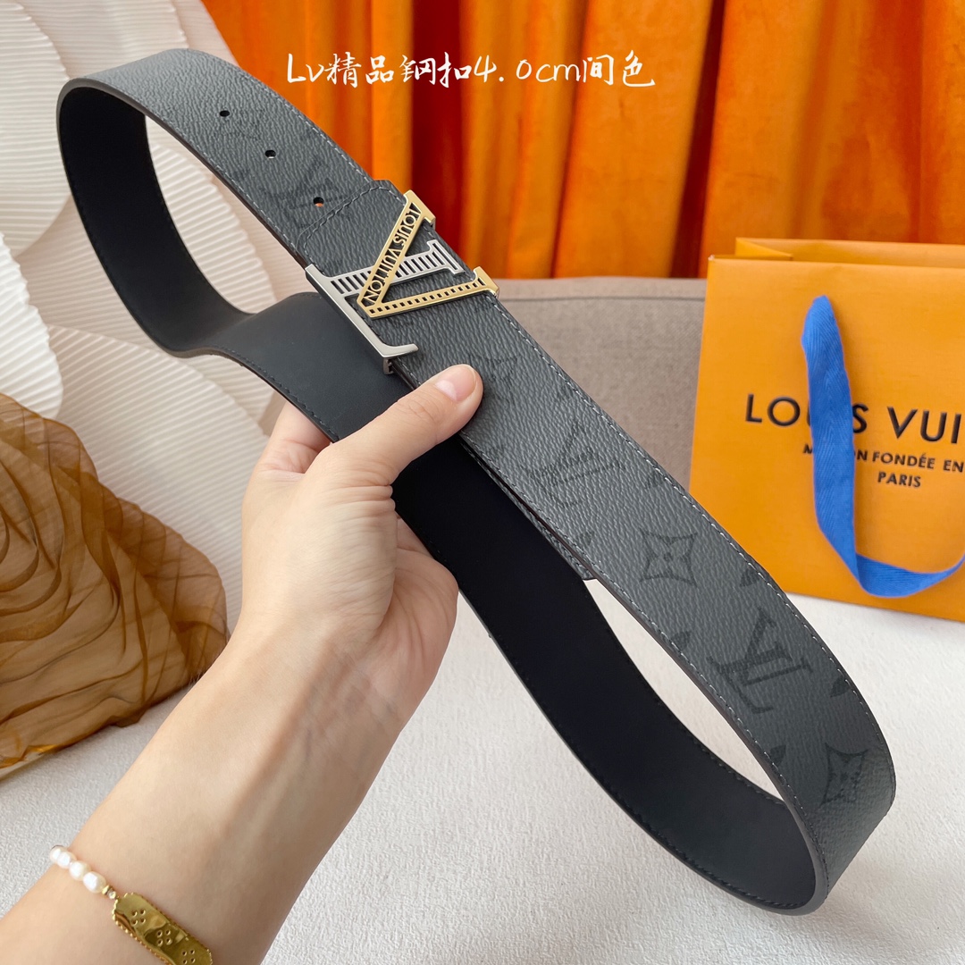 LOUIS VUITTON驴牌 经典原单品质 经典印花面配原版平纹皮 搭配原单精品扣 4 0cm