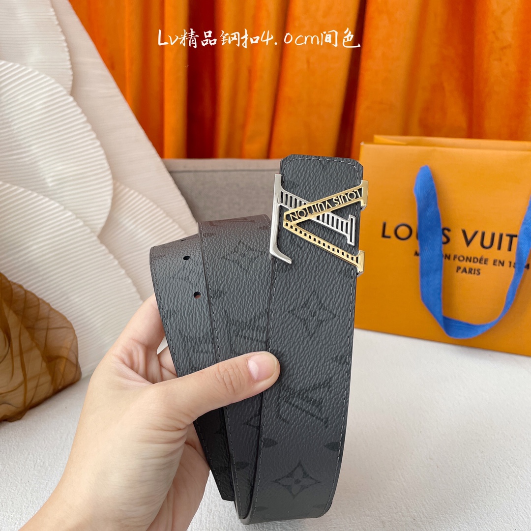 LOUIS VUITTON驴牌 经典原单品质 经典印花面配原版平纹皮 搭配原单精品扣 4 0cm
