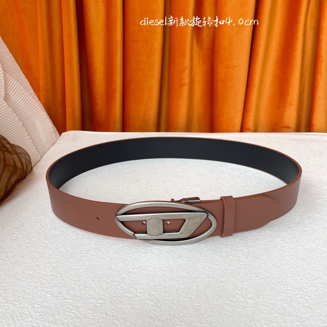 Diesel’s New Cortex Belts with Refined Rotation Buttons, Double-Sided, 4.0 cm Wide - 图片 5