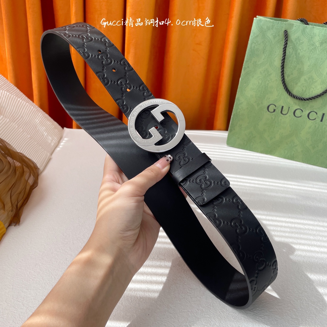 Gucci.古驰全套包装经典款进口原版带身搭配精品钢扣宽4.0Cm经典永不过时款潮流大方时尚百搭