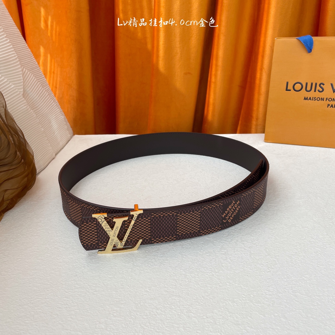 Louis Vuitton Lv ，印花皮搭配 平纹底， 精品挂扣，精工制作，细节看图， 摄，高端奢华，宽度4.0cm