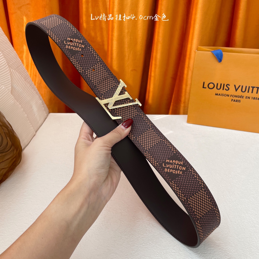 Louis Vuitton Lv ，印花皮搭配 平纹底， 精品挂扣，精工制作，细节看图， 摄，高端奢华，宽度4.0cm