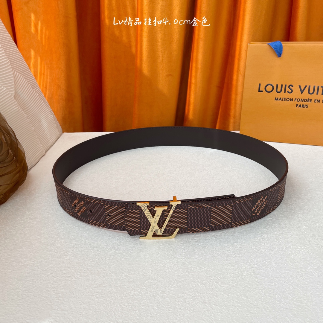 Louis Vuitton Lv ，印花皮搭配 平纹底， 精品挂扣，精工制作，细节看图， 摄，高端奢华，宽度4.0cm