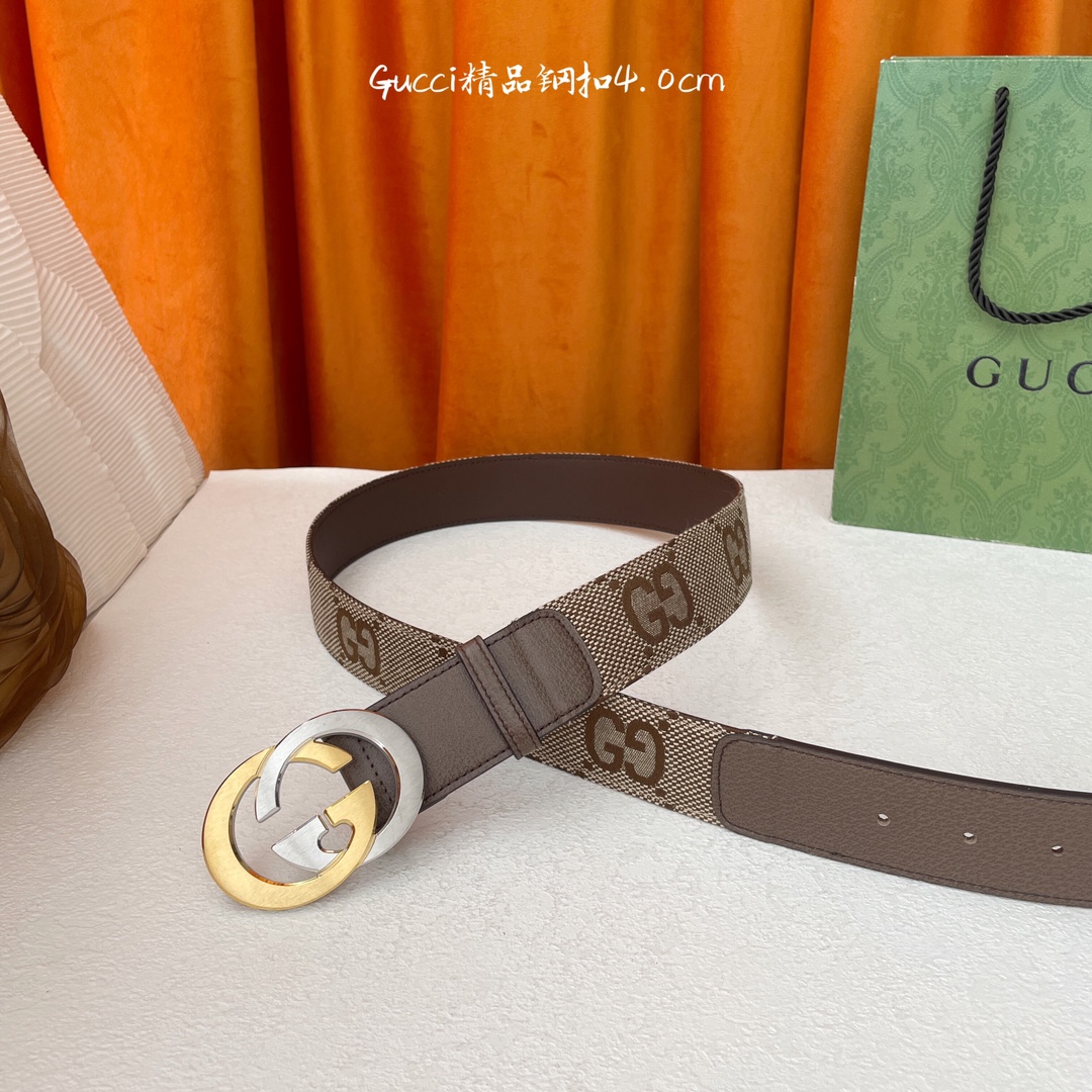 p200 顶级品质🎁配全套包装  Gucci 经典款进口原厂接花面 搭配原版皮底 精品钢扣 宽4.0 Cm  经典永不过时款 潮流大方 时尚百搭