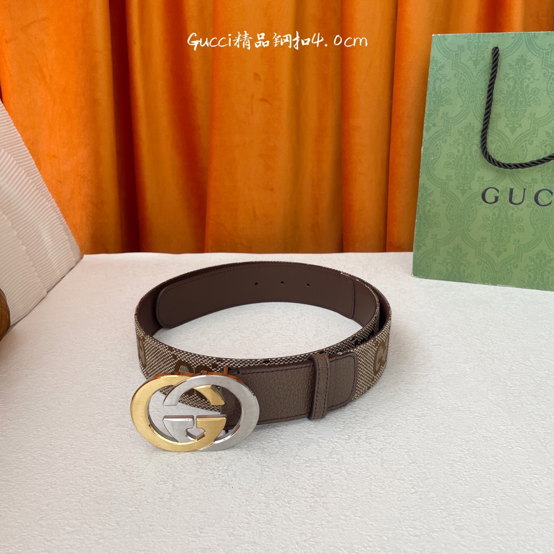p200 顶级品质🎁配全套包装  Gucci 经典款进口原厂接花面 搭配原版皮底 精品钢扣 宽4.0 Cm  经典永不过时款 潮流大方 时尚百搭