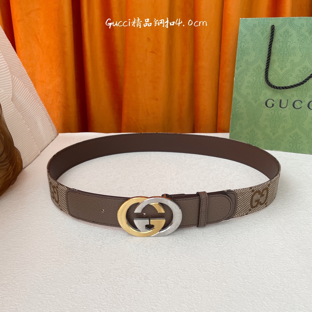 p200 顶级品质🎁配全套包装  Gucci 经典款进口原厂接花面 搭配原版皮底 精品钢扣 宽4.0 Cm  经典永不过时款 潮流大方 时尚百搭