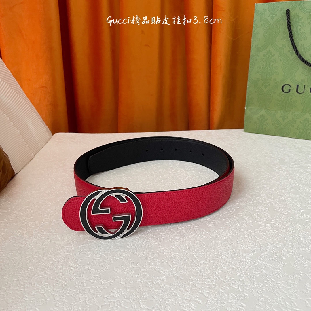 GUCCI经典双面荔枝纹搭配原单精品挂扣