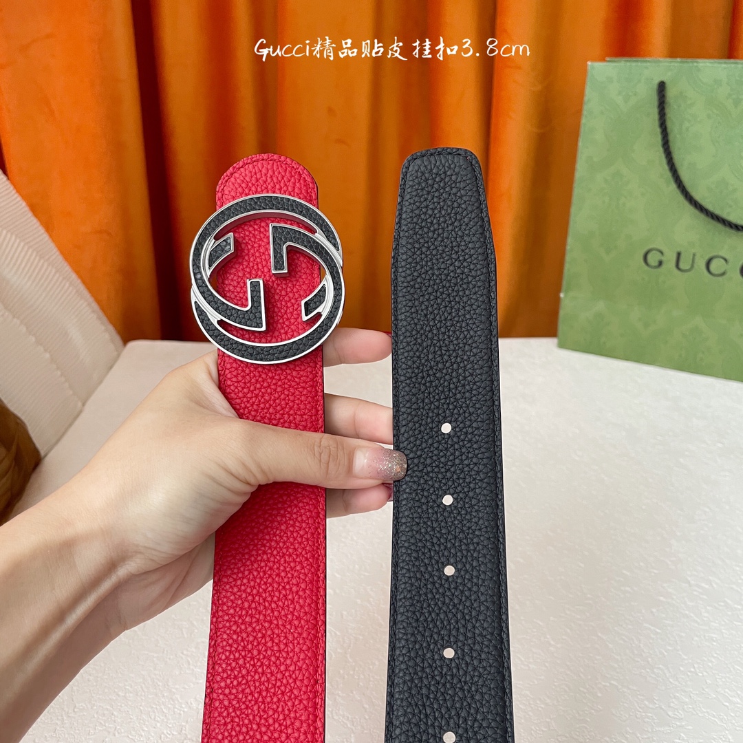 GUCCI经典双面荔枝纹搭配原单精品挂扣