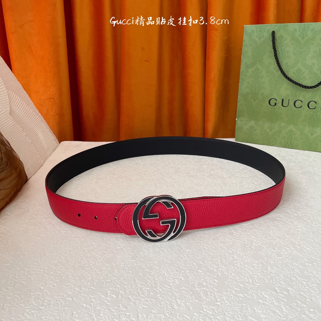 GUCCI经典双面荔枝纹搭配原单精品挂扣