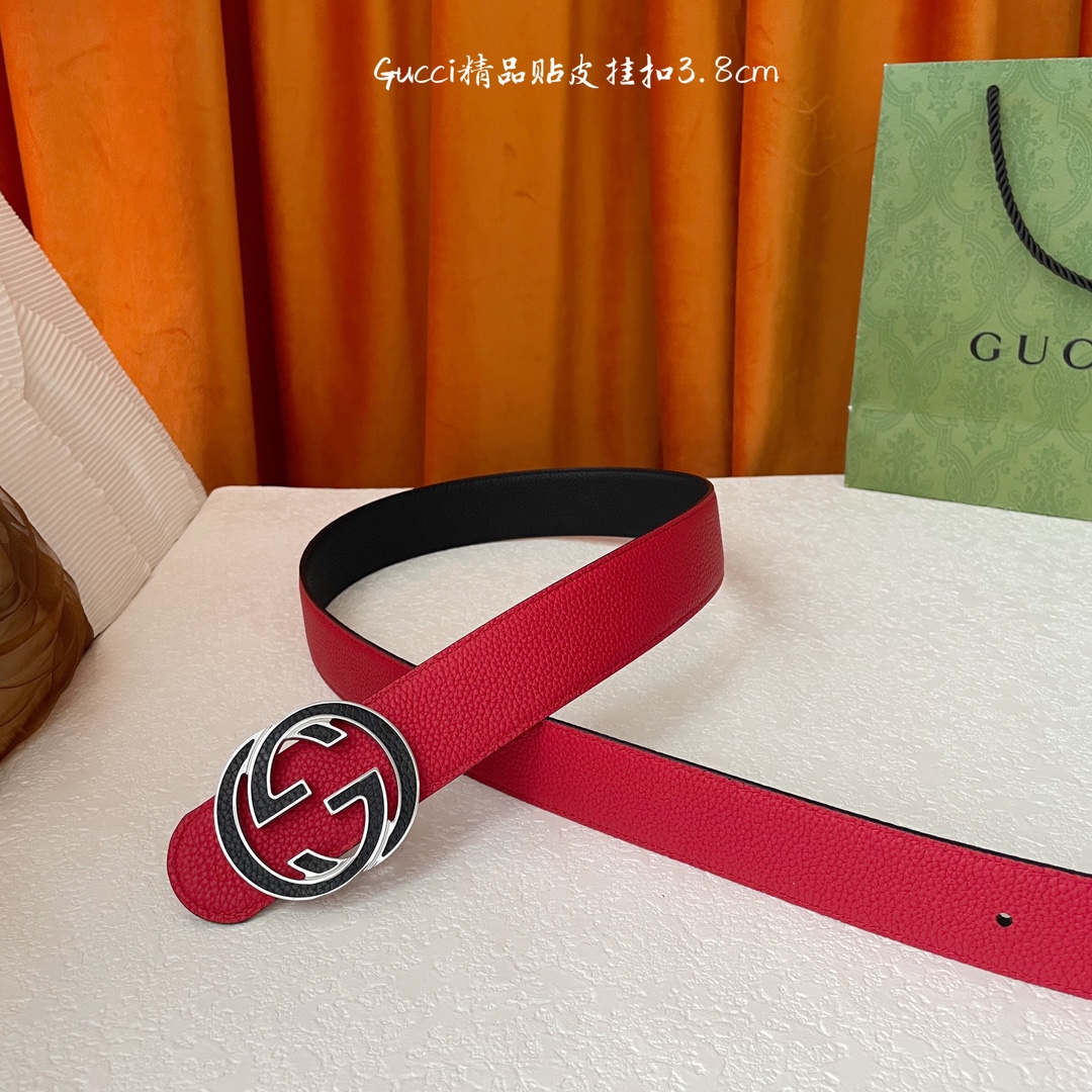 GUCCI经典双面荔枝纹搭配原单精品挂扣