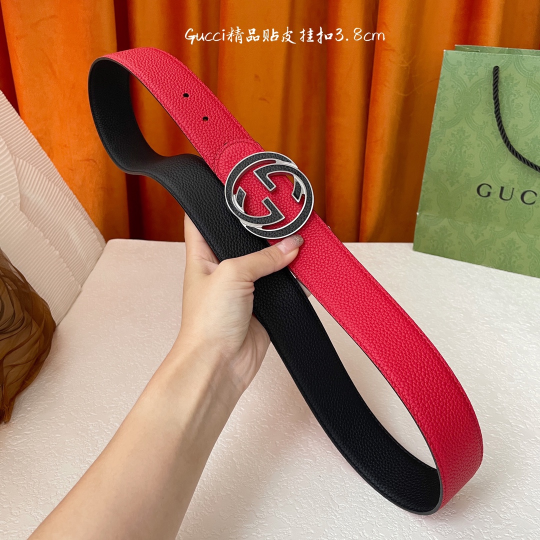 GUCCI经典双面荔枝纹搭配原单精品挂扣