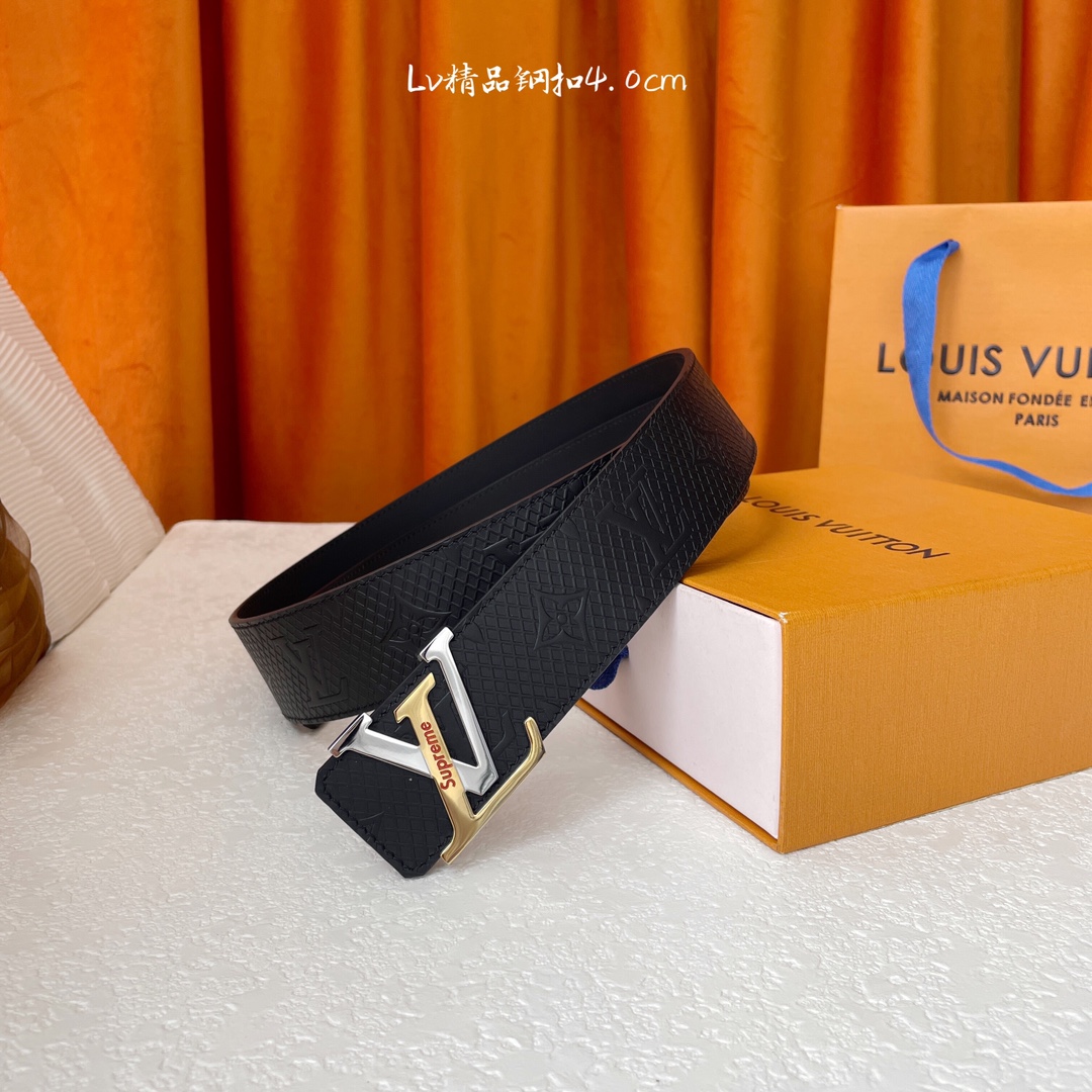 【LOUIS VUITTON驴牌】经典原单品质 新款压花面平纹皮底 搭配原单精品钢扣
