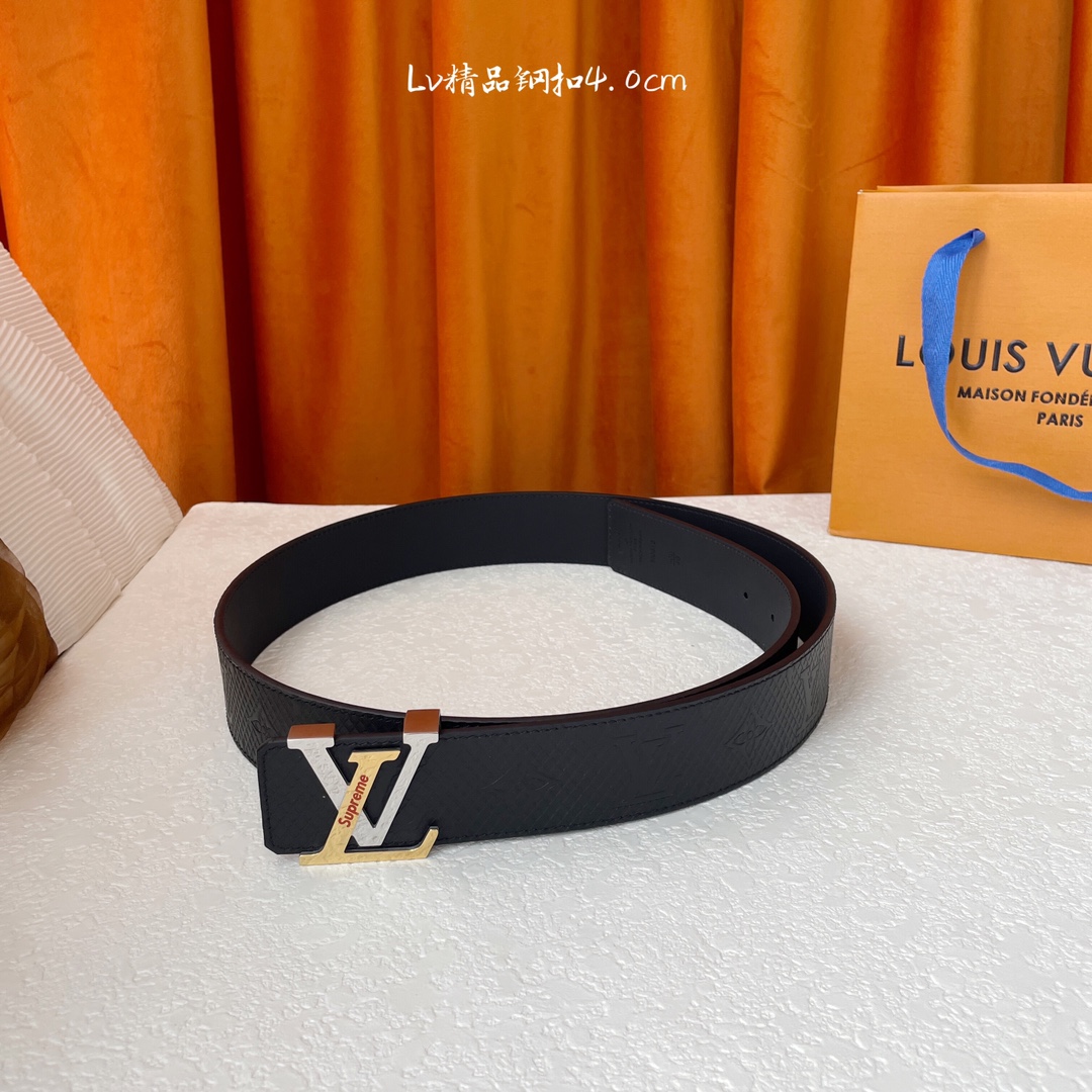 【LOUIS VUITTON驴牌】经典原单品质 新款压花面平纹皮底 搭配原单精品钢扣