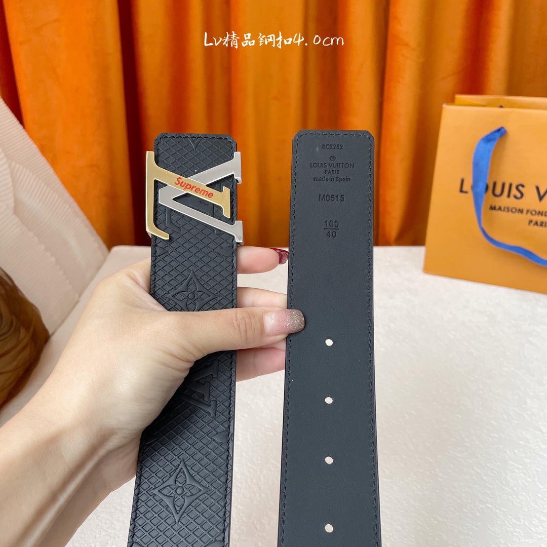 【LOUIS VUITTON驴牌】经典原单品质 新款压花面平纹皮底 搭配原单精品钢扣