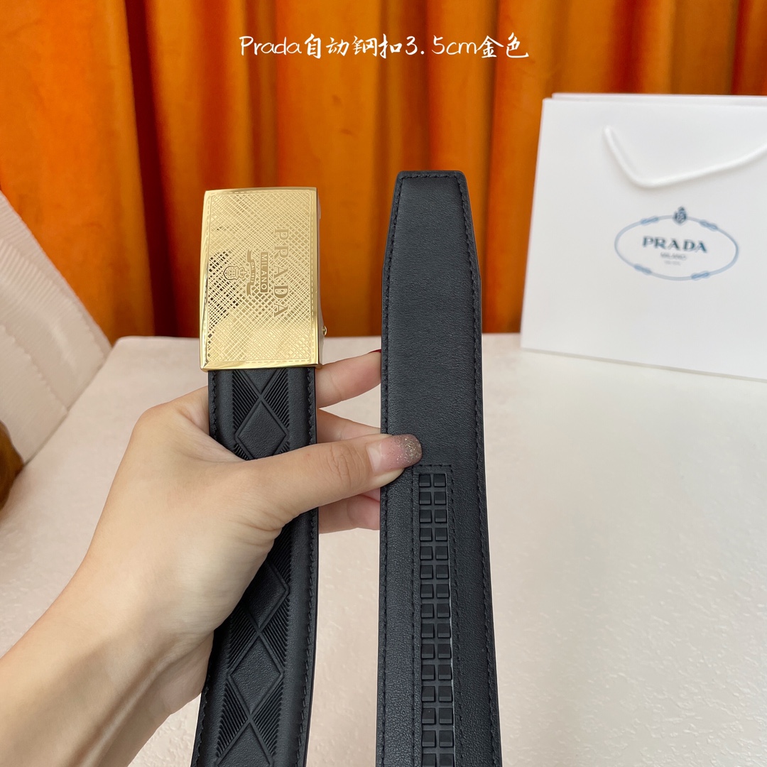 【普拉达】 Prada进口小牛皮 手感细腻柔软 搭配纯钢自动精品扣