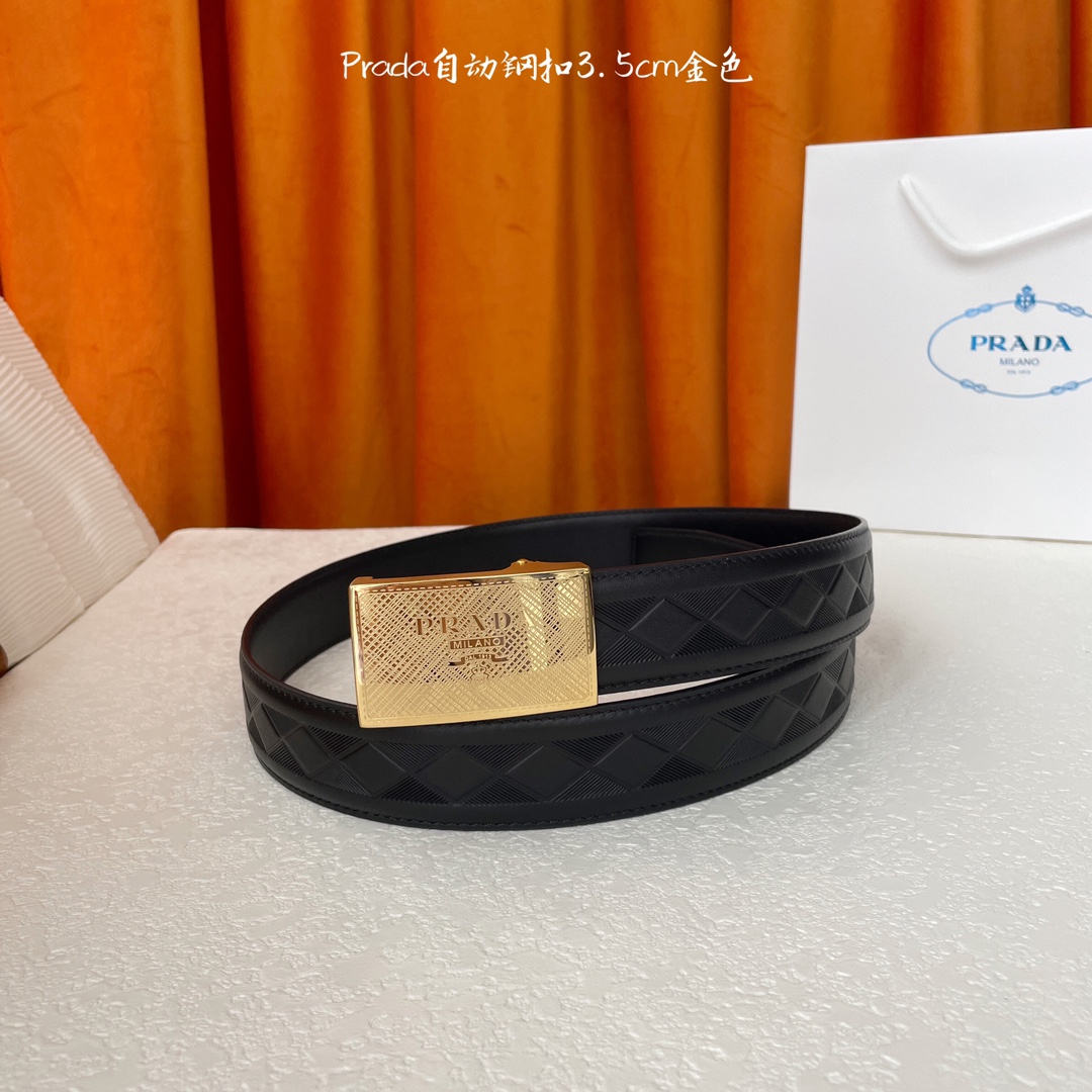 【普拉达】 Prada进口小牛皮 手感细腻柔软 搭配纯钢自动精品扣
