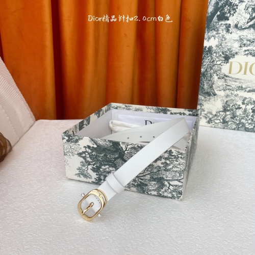 Dior Women's White Leather Belt with Pearl Buckle, 2.0cm Width 1 Dior Women's White Leather Belt with Pearl Buckle, 2.0cm Width
