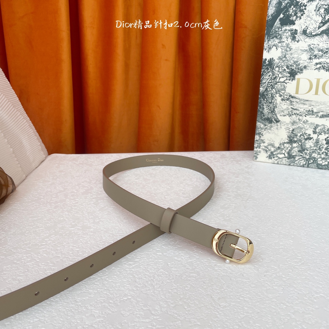 Dior Women's Reversible Leather Belt with Pearl Buckle, 2.0 cm Width 4 i1743667282 4283 0