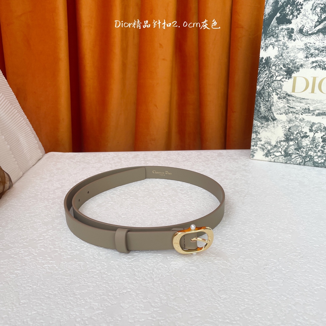 Dior Women's Reversible Leather Belt with Pearl Buckle, 2.0 cm Width 3 i1743667282 522 5
