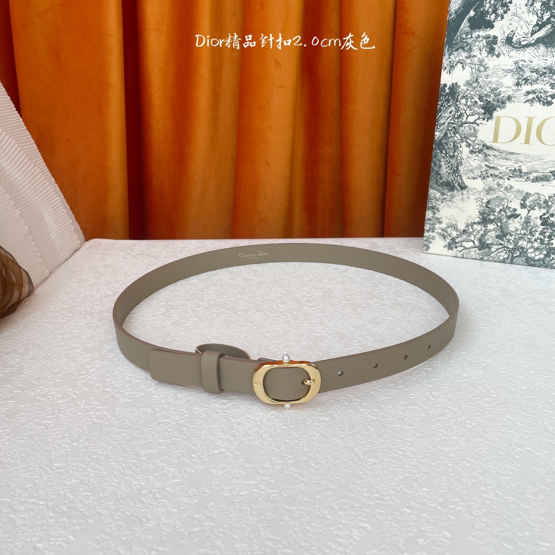 Dior Women's Reversible Leather Belt with Pearl Buckle, 2.0 cm Width 6 i1743667282 9677 4