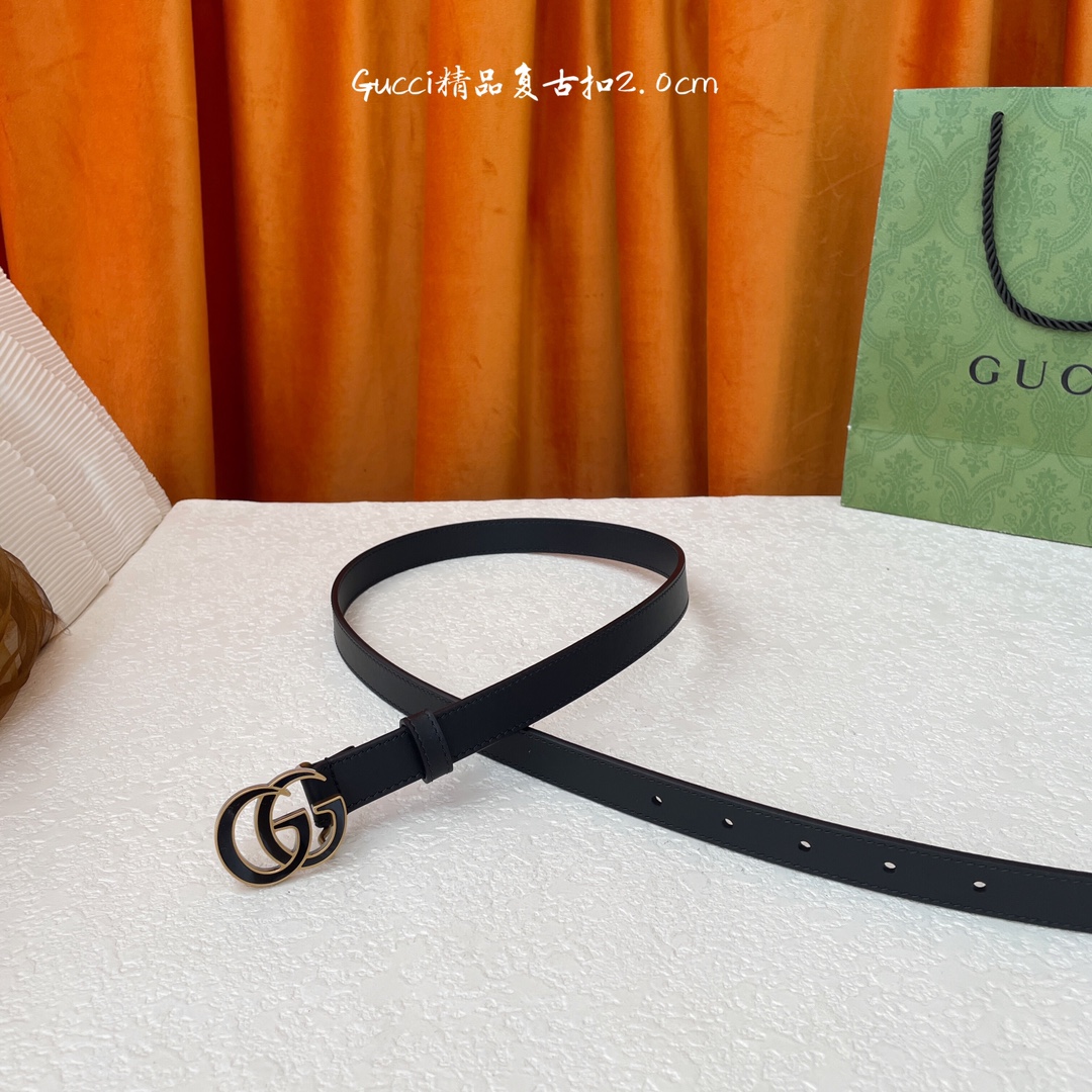 品牌Gucci面头层牛皮腰带搭配
