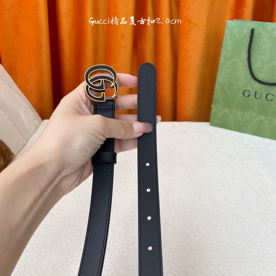品牌Gucci面头层牛皮腰带搭配