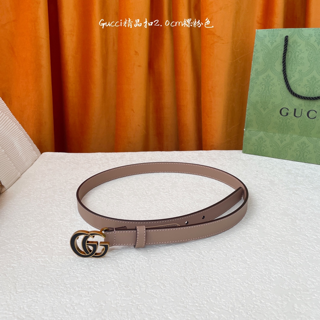 品牌Gucci单面头层牛皮腰带搭配原厂皮底
