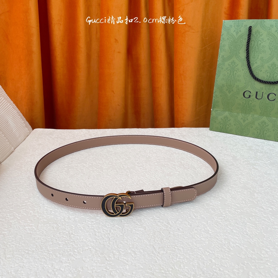 品牌Gucci单面头层牛皮腰带搭配原厂皮底