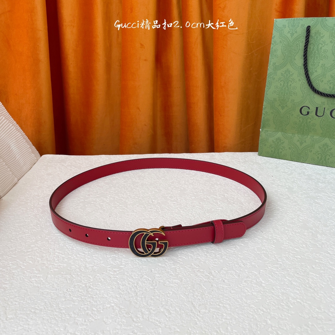 Gucci原单面头层牛皮腰带搭配