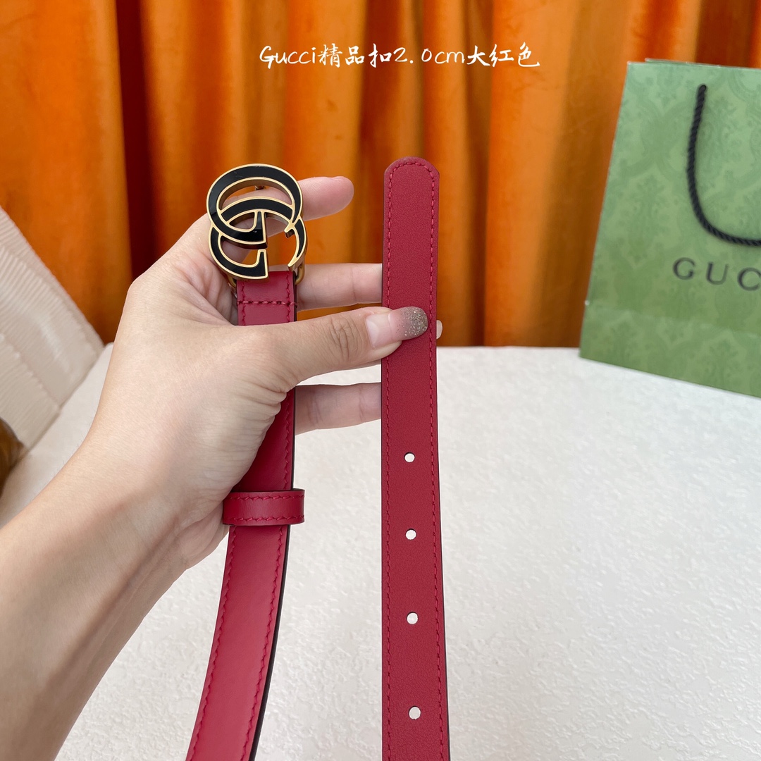 Gucci原单面头层牛皮腰带搭配