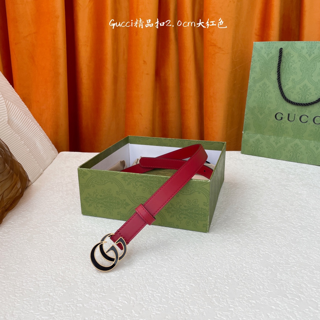 Gucci原单面头层牛皮腰带搭配