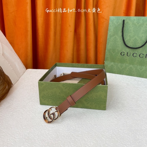 Gucci Women's Belt - Elegant Double G Buckle, Genuine Leather, 2.0cm Width