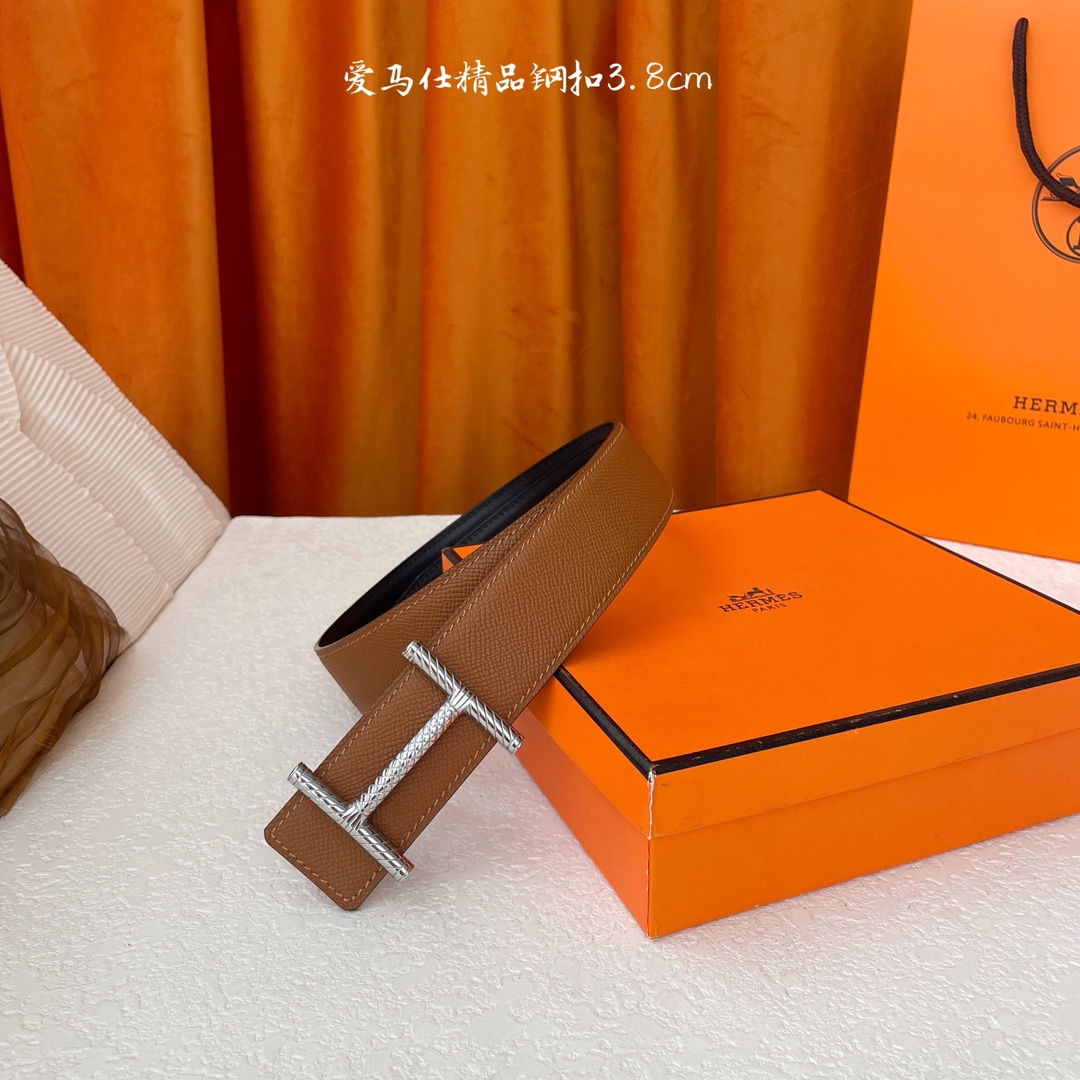 爱马仕Hermes 原单爱马仕 宽3.8cm进口原版皮带身双面可两面用