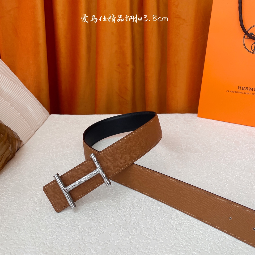 爱马仕Hermes 原单爱马仕 宽3.8cm进口原版皮带身双面可两面用