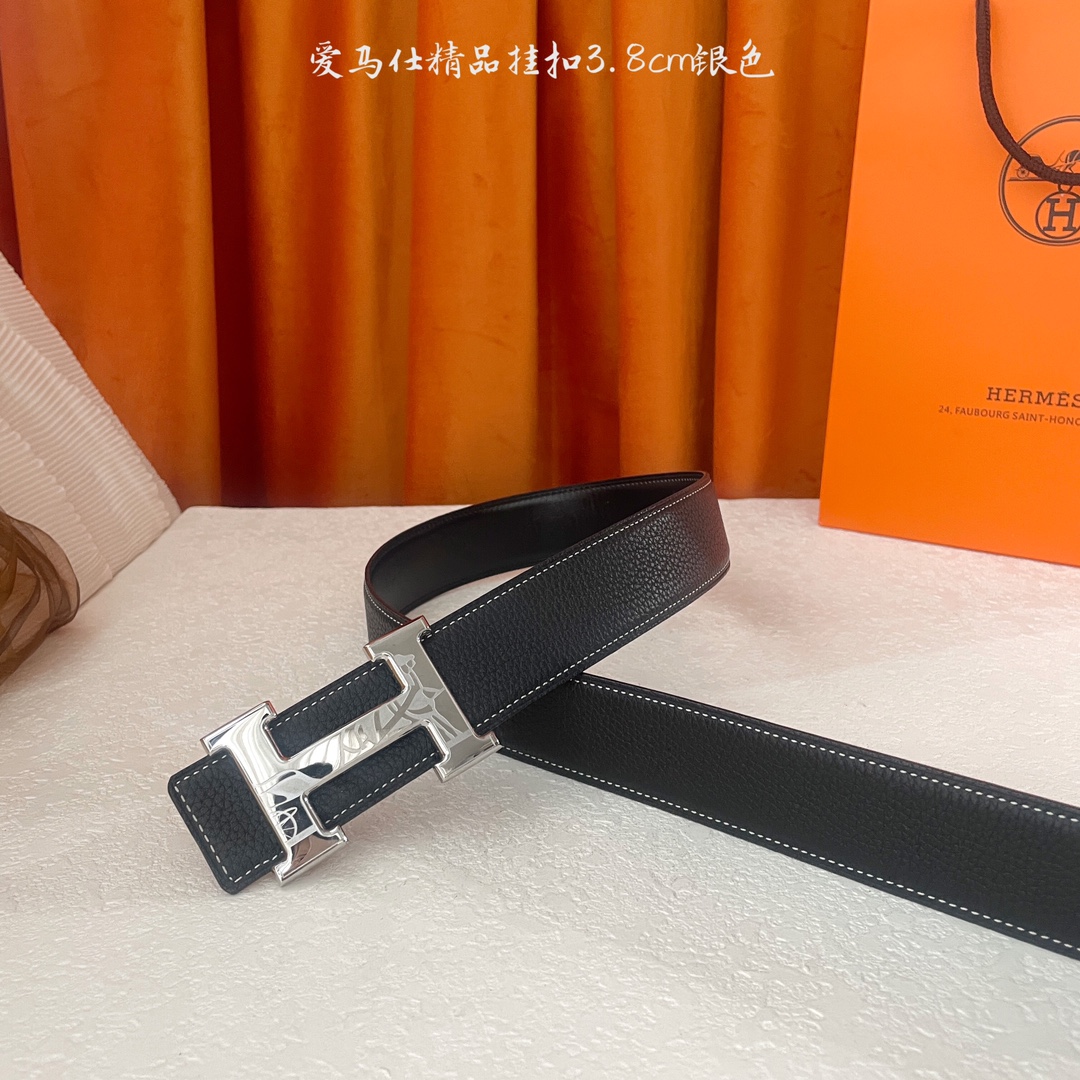  🆕Hermes㊣ 新款, 纯钢五金，原单精品小牛皮，搭配精品钢扣，宽3.0cm。
