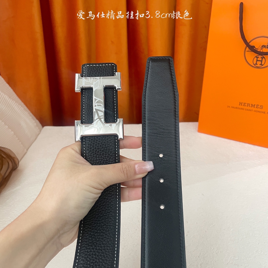  🆕Hermes㊣ 新款, 纯钢五金，原单精品小牛皮，搭配精品钢扣，宽3.0cm。