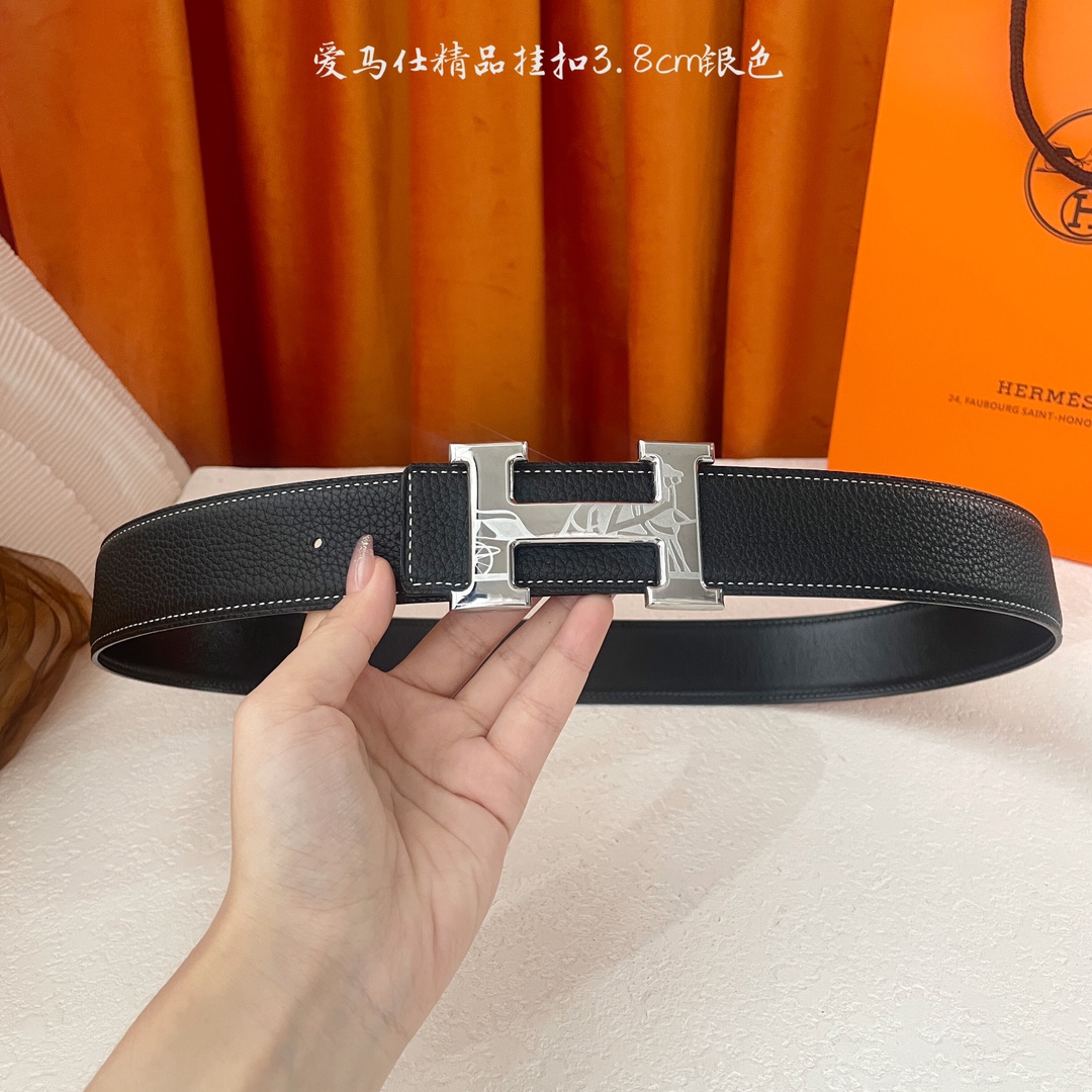  🆕Hermes㊣ 新款, 纯钢五金，原单精品小牛皮，搭配精品钢扣，宽3.0cm。