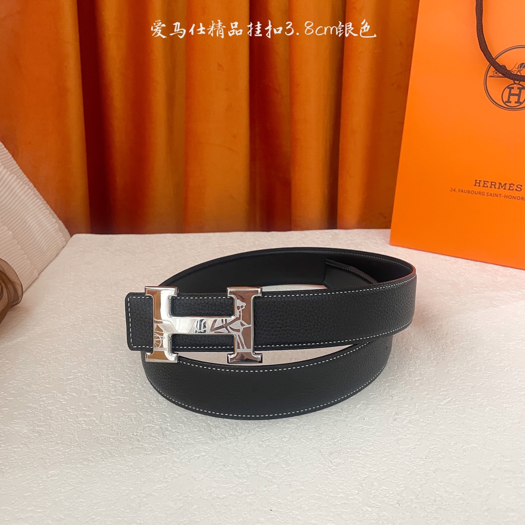 🆕Hermes㊣ 新款, 纯钢五金，原单精品小牛皮，搭配精品钢扣，宽3.0cm。