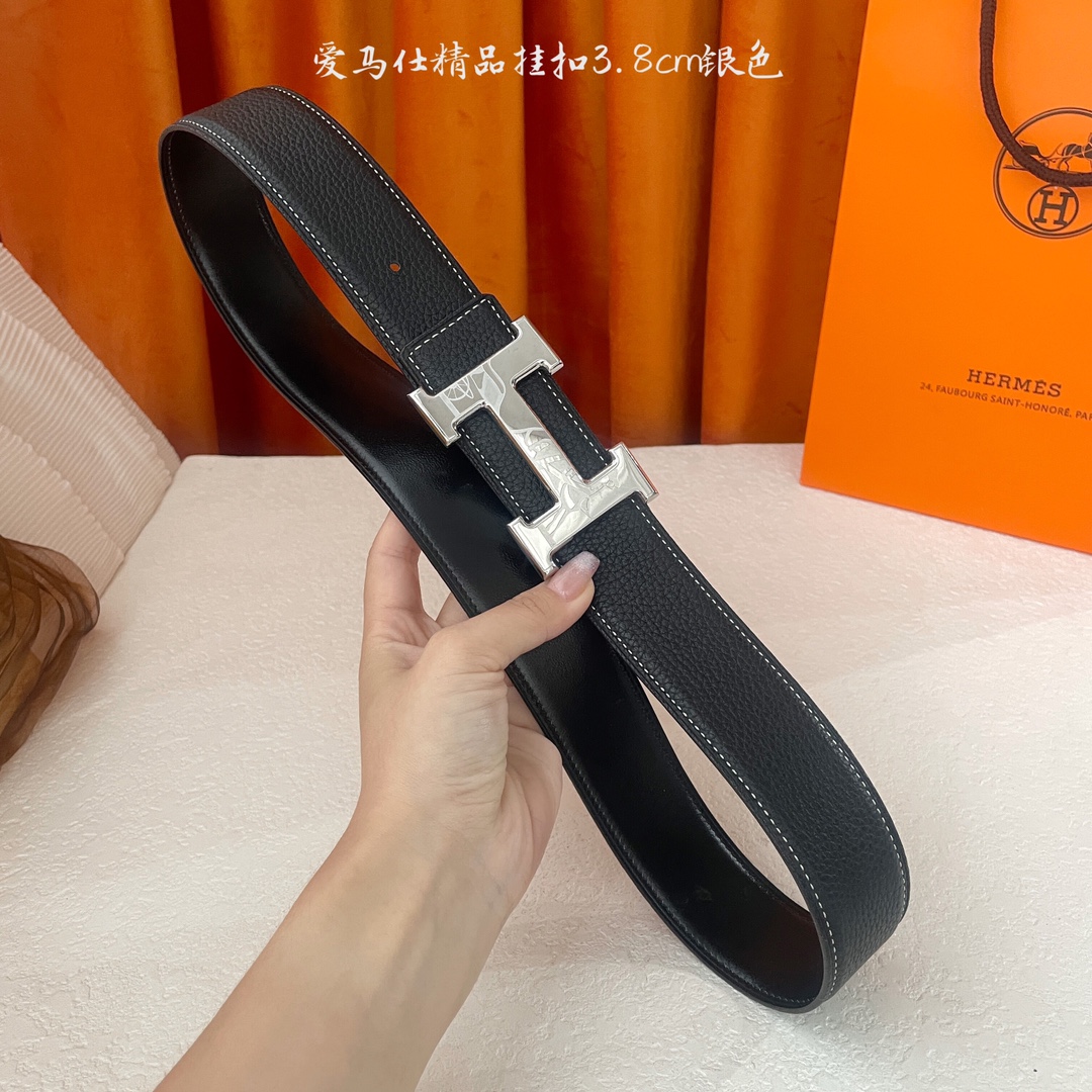  🆕Hermes㊣ 新款, 纯钢五金，原单精品小牛皮，搭配精品钢扣，宽3.0cm。