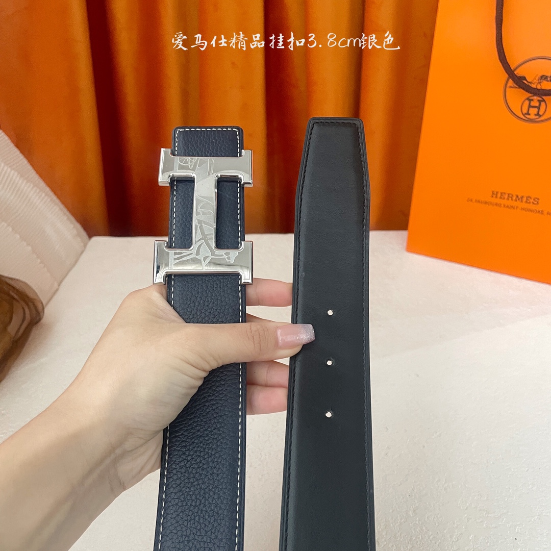  🆕Hermes㊣ 新款, 纯钢五金，原单精品小牛皮，搭配精品钢扣，宽3.0cm。