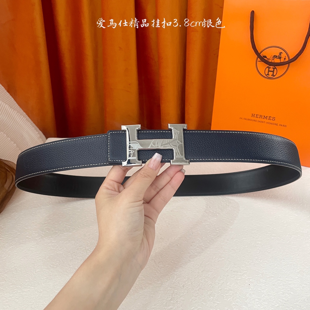  🆕Hermes㊣ 新款, 纯钢五金，原单精品小牛皮，搭配精品钢扣，宽3.0cm。