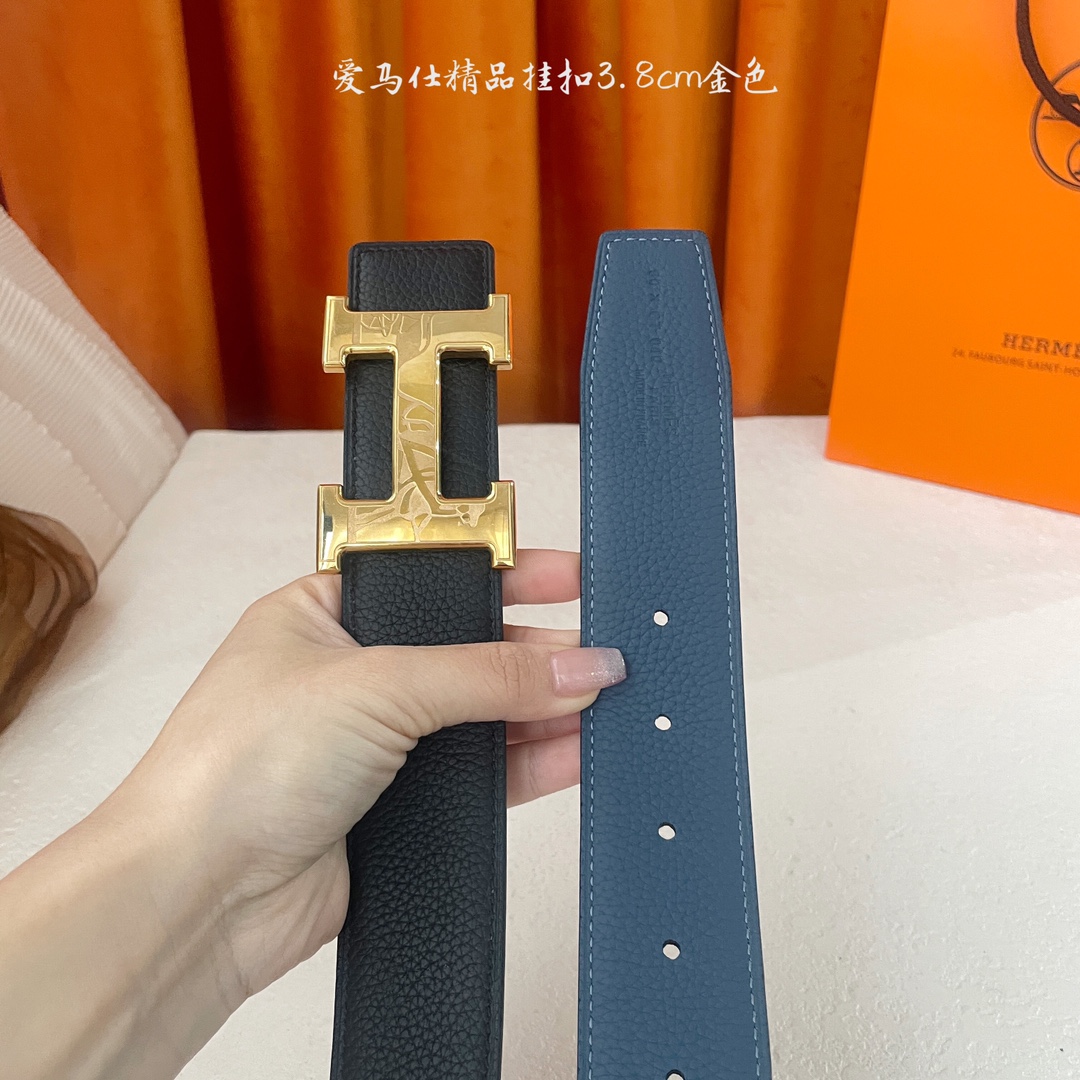  🆕Hermes㊣ 新款, 纯钢五金，原单精品小牛皮，搭配精品钢扣，宽3.0cm。