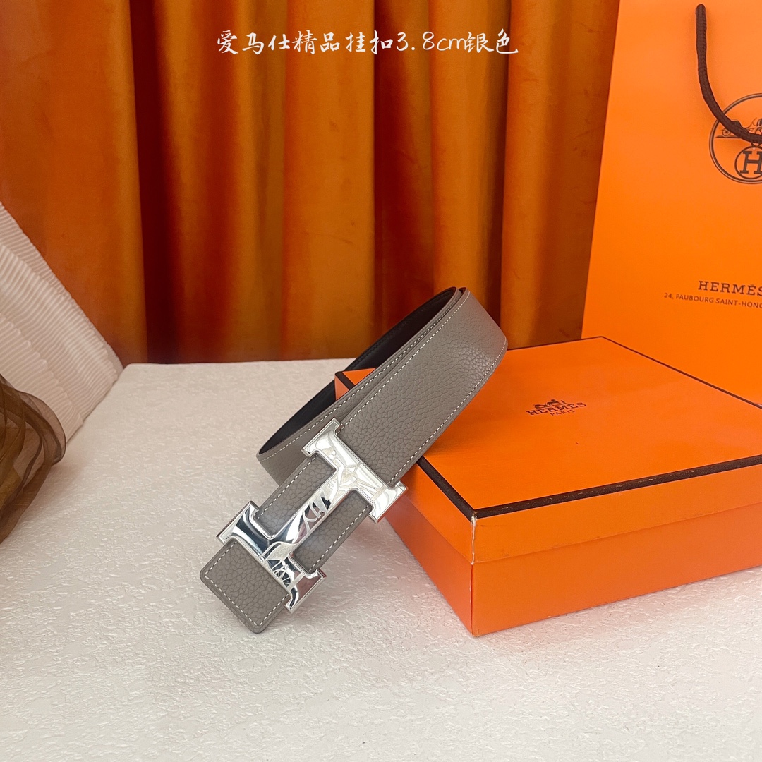  🆕Hermes㊣ 新款, 纯钢五金，原单精品小牛皮，搭配精品钢扣，宽3.0cm。