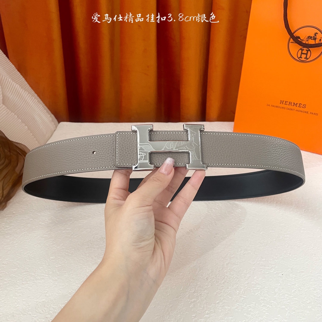  🆕Hermes㊣ 新款, 纯钢五金，原单精品小牛皮，搭配精品钢扣，宽3.0cm。