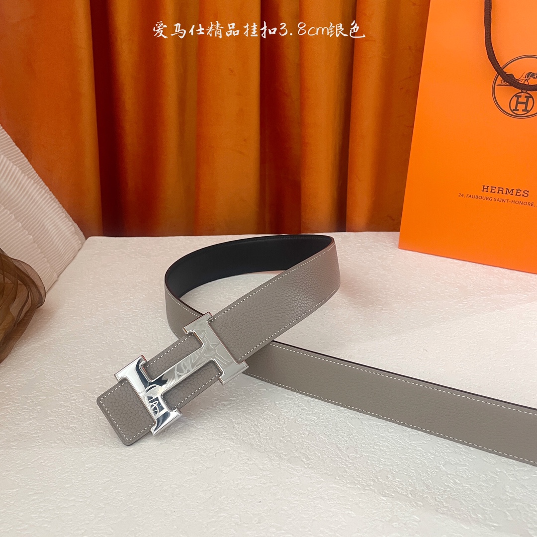  🆕Hermes㊣ 新款, 纯钢五金，原单精品小牛皮，搭配精品钢扣，宽3.0cm。